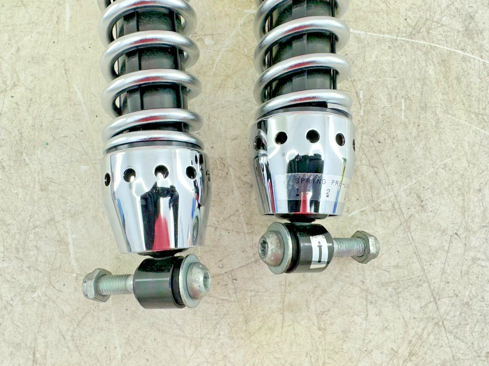 2003 Harley Davidson V Rod VRSCA Chrome Rear Shocks Suspension 12.25"