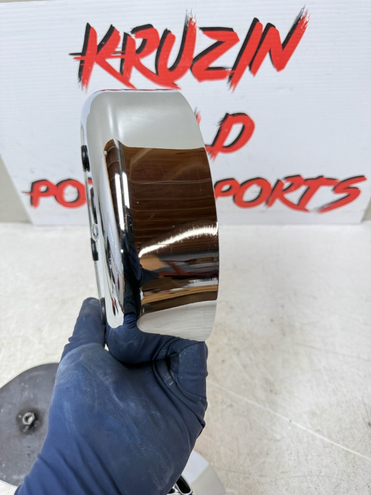 1993 HARLEY DYNA Wide Glide Flame Air Filter Housing Chrome Cover Backing Plate