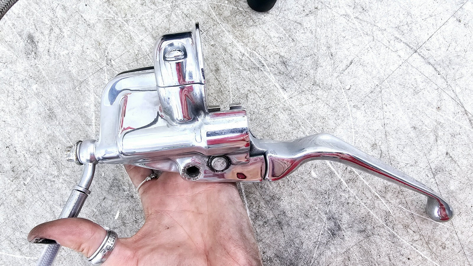 1998 HARLEY FLH ROADKING Dual Caliper Braided Hose +11/16 Chrome Master Cylinder