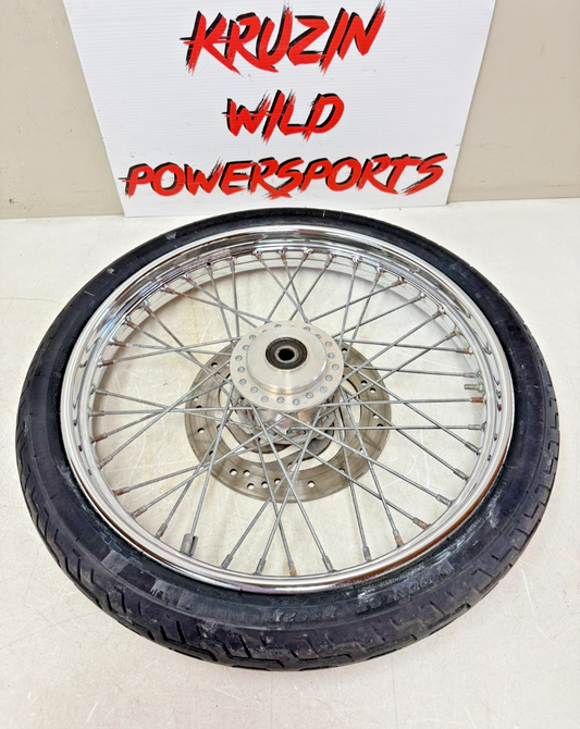 2003 Harley Davidson Sportster 21" Front Wheel Rim Tire Laced Spoke Brake Rotor