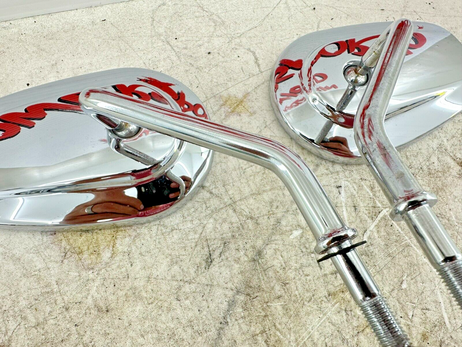 2006 Harley Dyna Low Rider OEM HD Chrome Rear View Mirrors Right + Left