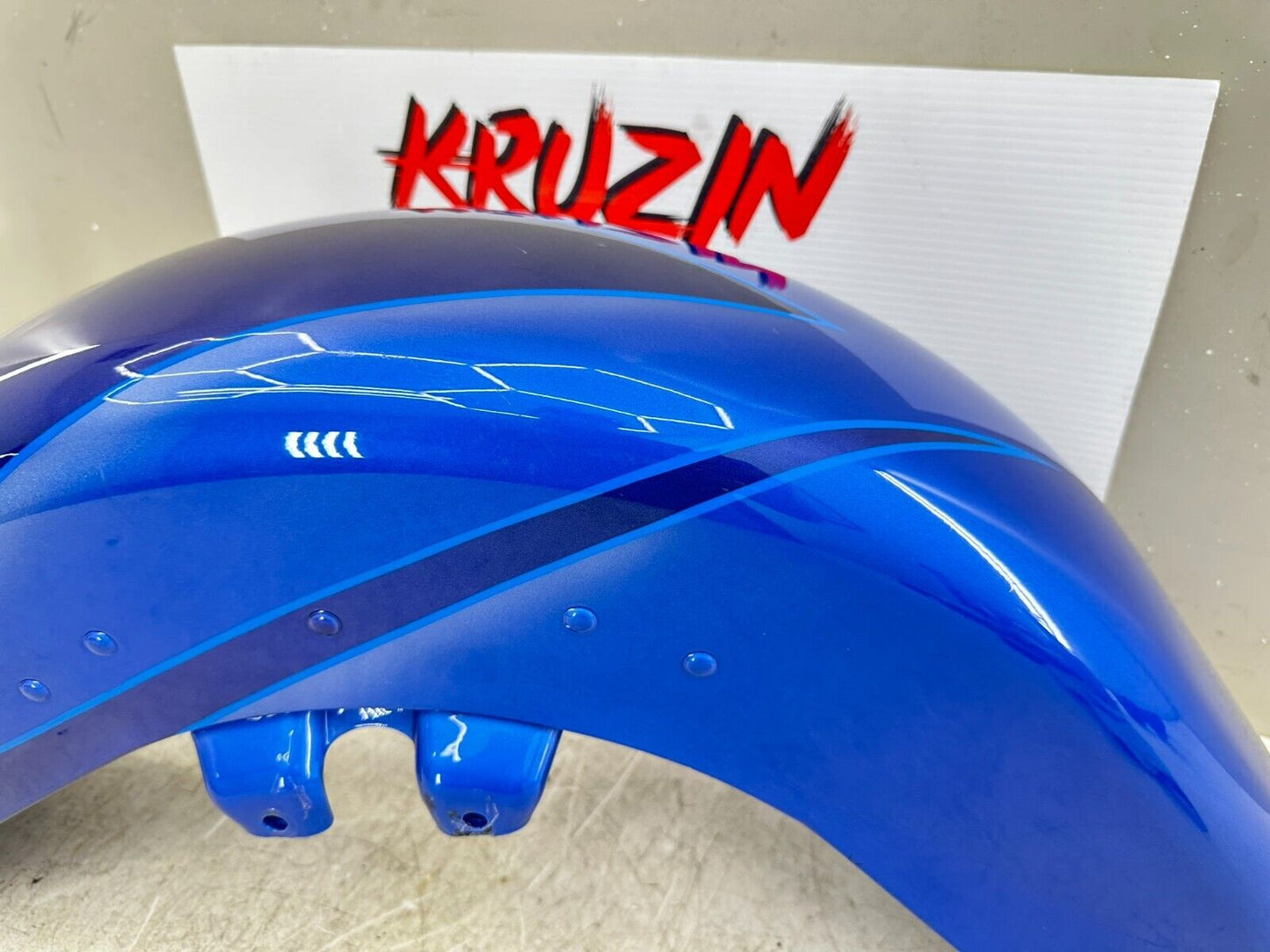 2007 Harley Electra Glide CVO OEM HD Front Fender Lightning Blue Midnight Pearl