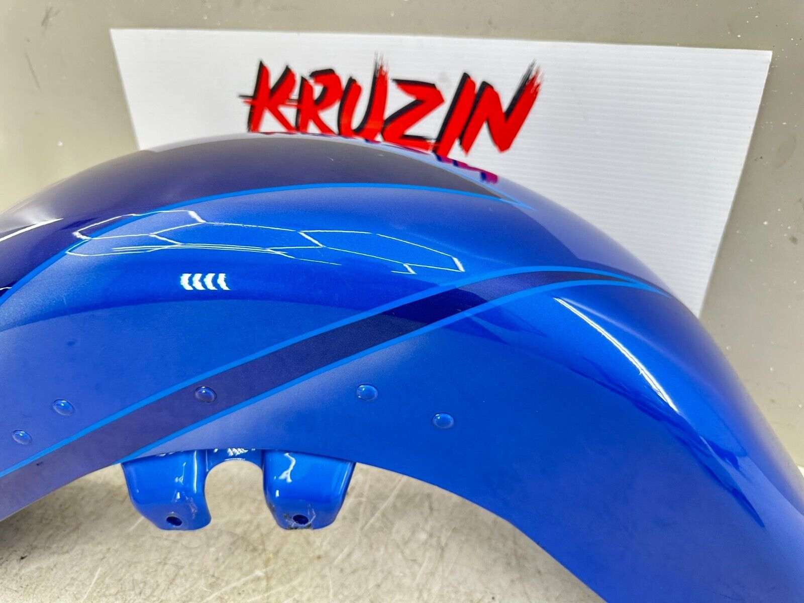 2007 Harley Electra Glide CVO OEM HD Front Fender Lightning Blue Midnight Pearl