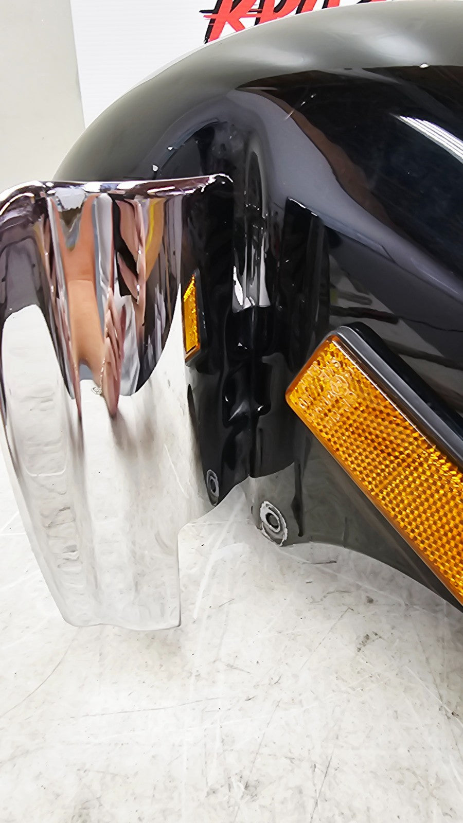 2000 HONDA VALKYRIE INTERSTATE Front Wheel Fender w/ Chrome Trim Tip Black