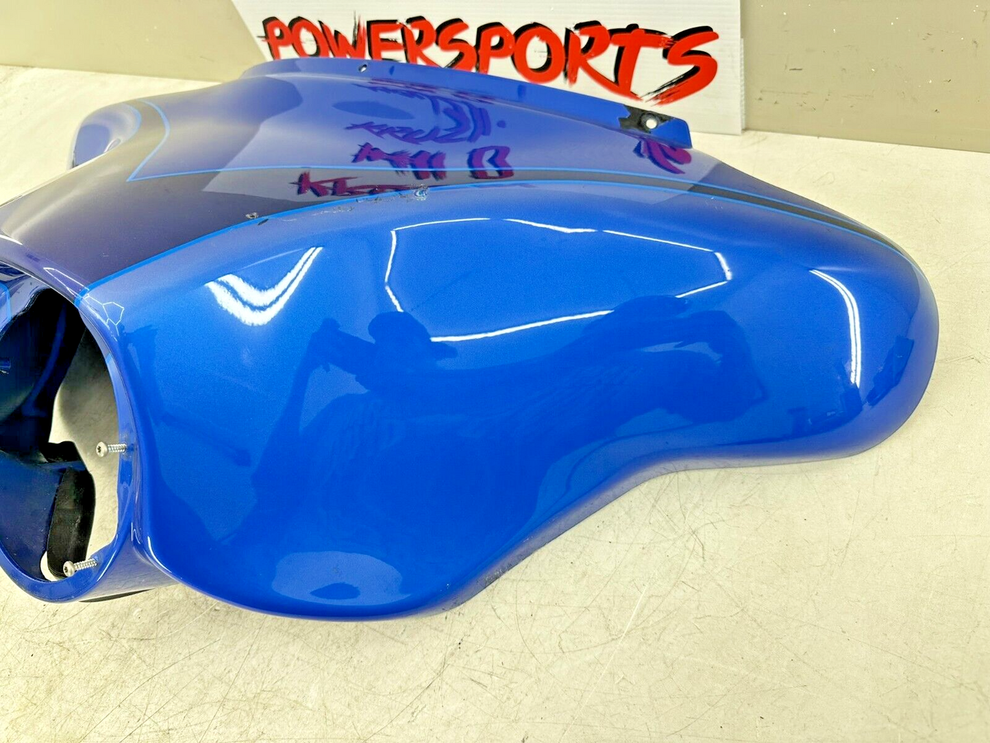 2007 Harley Electra Glide CVO Outer Batwing Fairing Cowl Lightning Blue Pearl