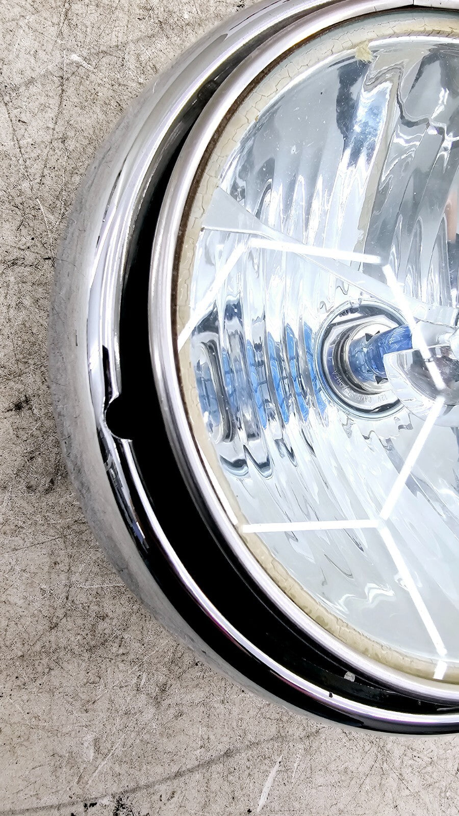 1998 HARLEY FLH ROADKING Headlight Chrome Trim Ring Cover + MTG Bracket