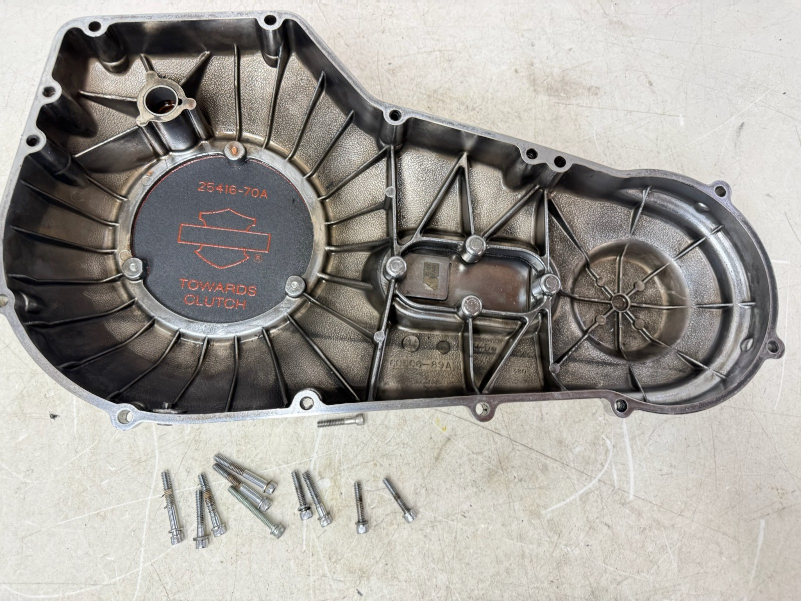1993 HARLEY DYNA Wide Glide Outer Primary Clutch Chrome Flame Cover