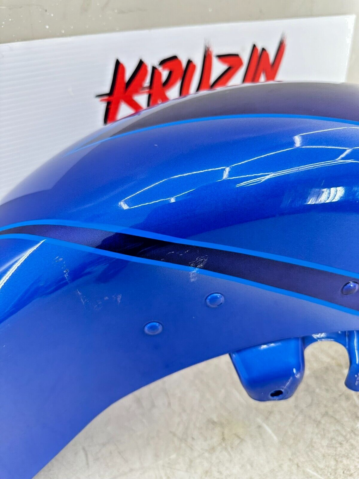 2007 Harley Electra Glide CVO OEM HD Front Fender Lightning Blue Midnight Pearl