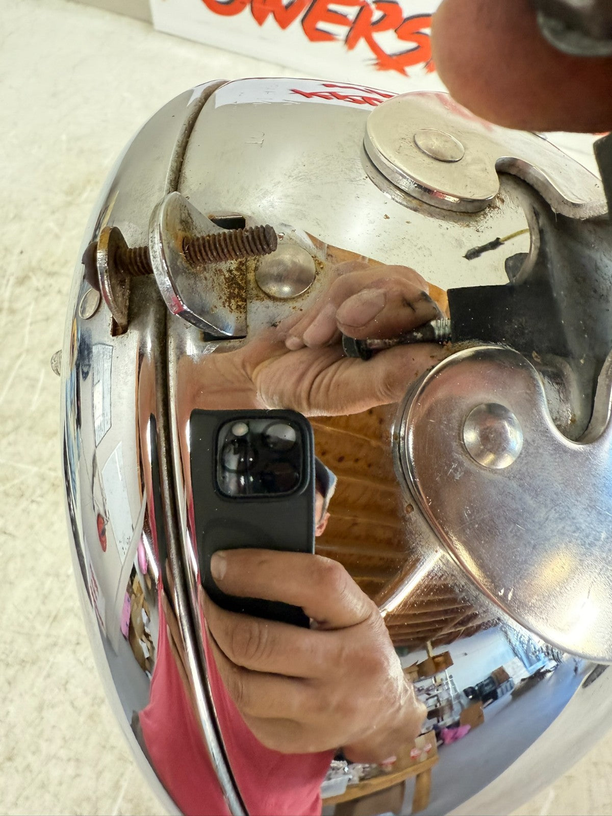 1997 HARLEY DAVIDSON SOFTAIL 8" OEM HD Chrome Headlight Housing Mounting Bracket