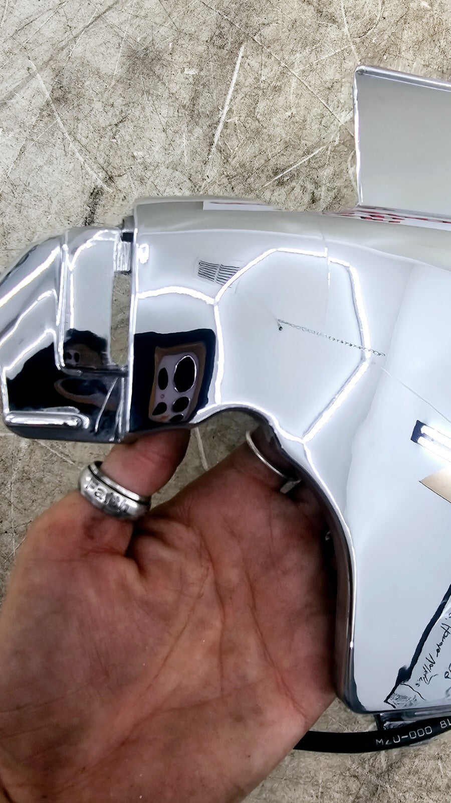1999 HONDA VALKYRIE INTERSTATE Chrome Center Seat Lock Cover Fairing Panel