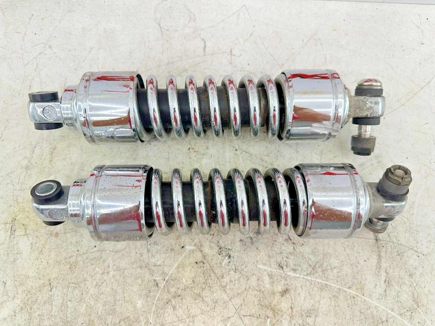 2005 HARLEY DAVIDSON DYNA Chrome Rear Shocks OEM HD 12"