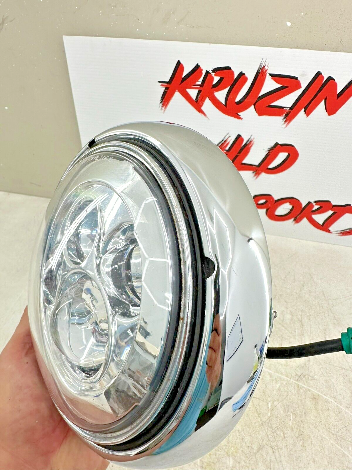 2003 HARLEY ELECTRA GLIDE classic LED Headlight Head Light W/ Chrome Trim Ring