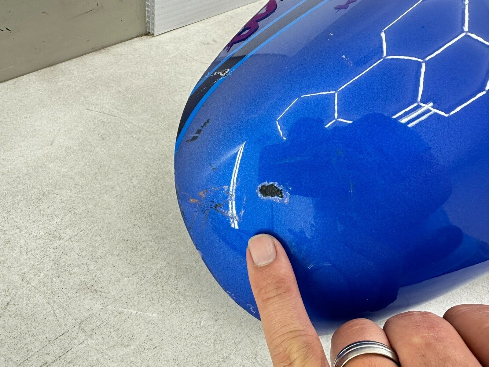 2007 Harley Electra Glide CVO Outer Batwing Fairing Cowl Lightning Blue Pearl