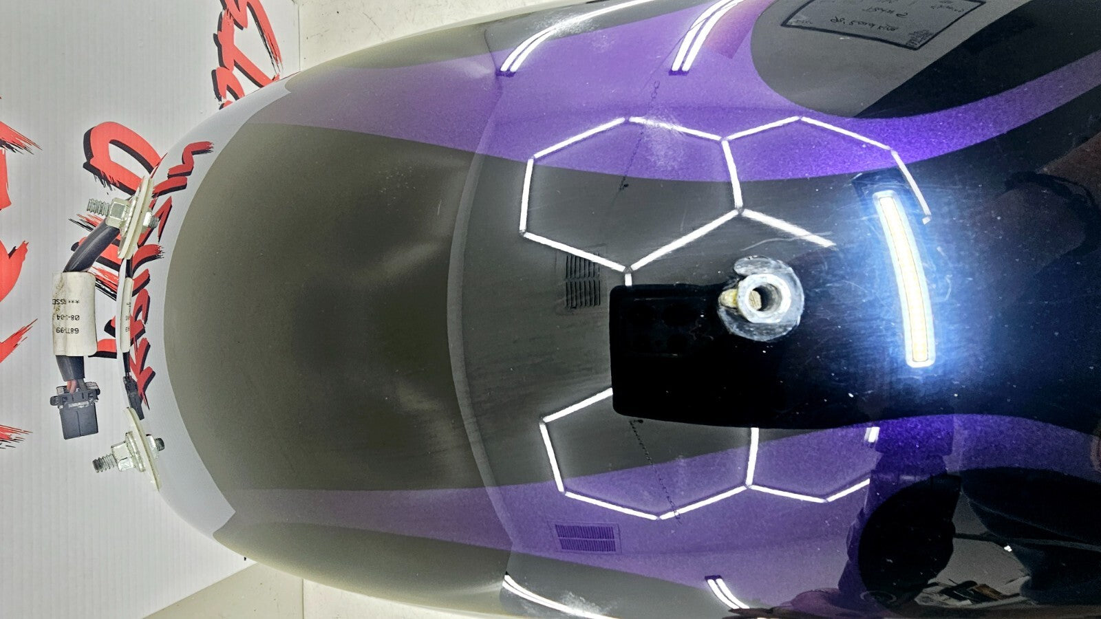 1998 HARLEY FLH ROADKING Rear Fender Brake Turn BLACK PURPLE FLAME OEM HD PAINT