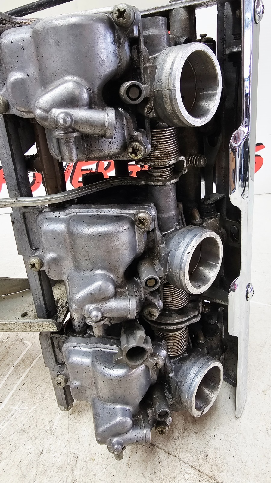 2000 HONDA VALKYRIE INTERSTATE Chrome Carb Body Carburetor Fuel Bowl Rack