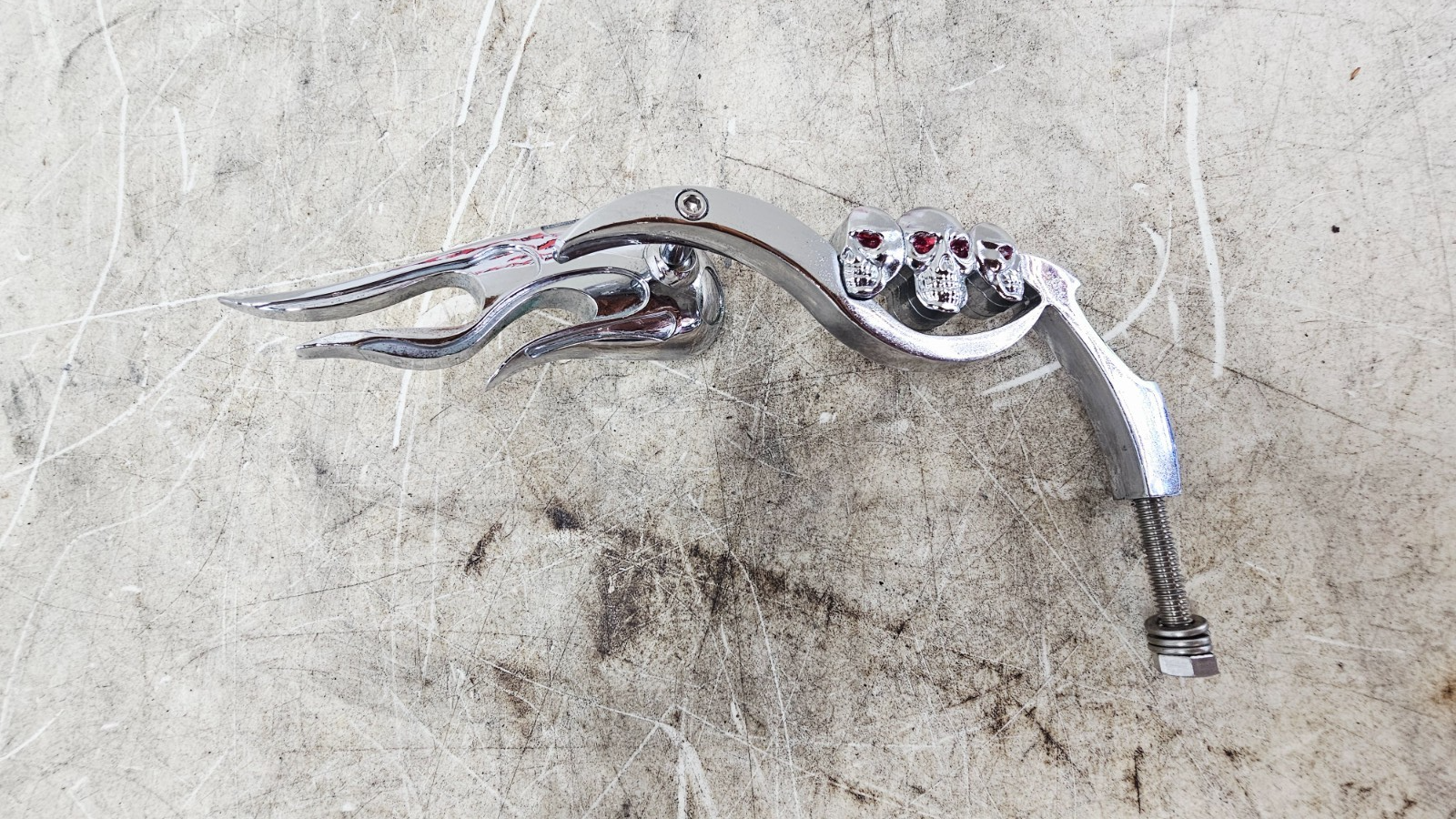 1996 HARLEY SOFTAIL Chrome Flame Skull Rearview Mirrors OEM Replacement