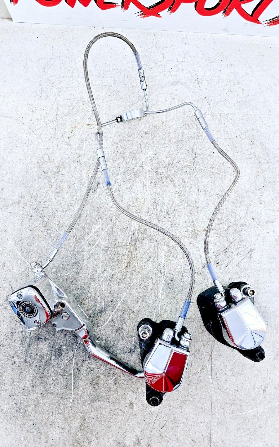 1998 HARLEY FLH ROADKING Dual Caliper Braided Hose +11/16 Chrome Master Cylinder