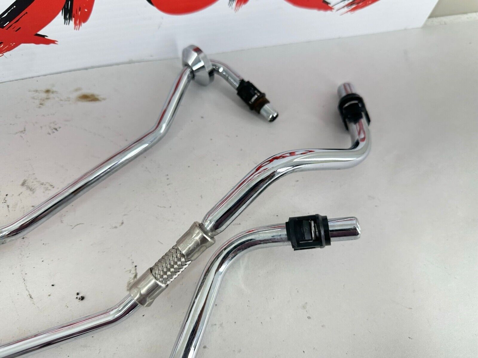 2003 HARLEY SOFTAIL Chrome Oil Tank Hard Lines Hose