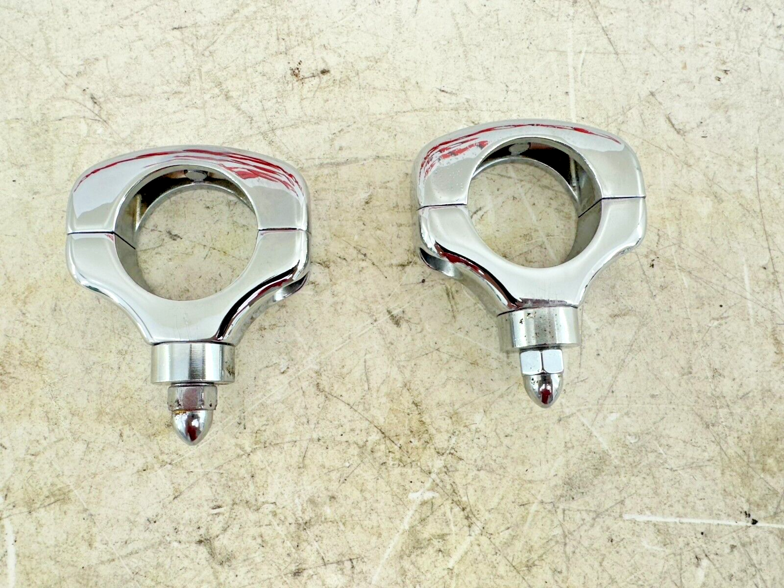 1999 HARLEY SOFTAIL Chrome Fork Mounted Turn Signal Brackets Hardware