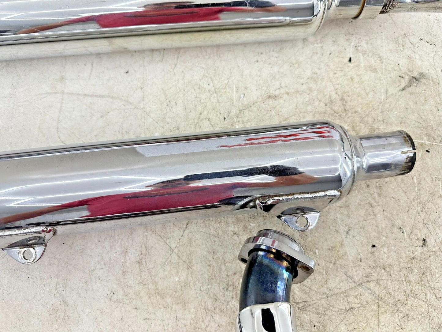 1995 HARLEY SOFTAIL Chrome Fish Tail Dual Exhaust System Header Muffler