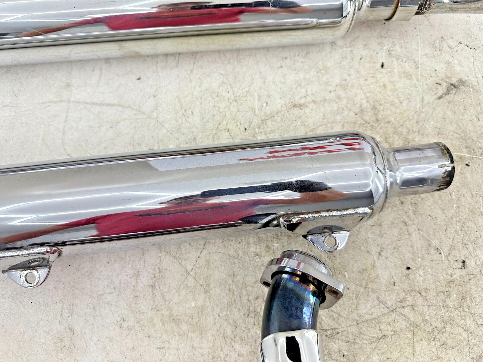 1995 HARLEY SOFTAIL Chrome Fish Tail Dual Exhaust System Header Muffler