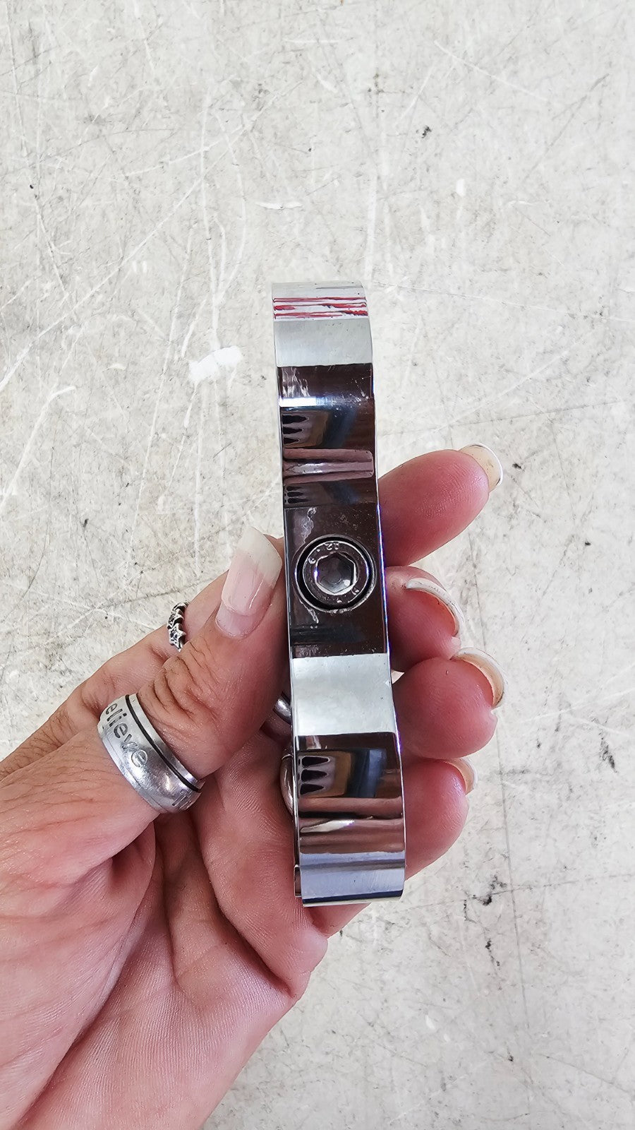 1993 HARLEY SOFTAIL Chrome Oil Cooler Mounting Separator Clamp