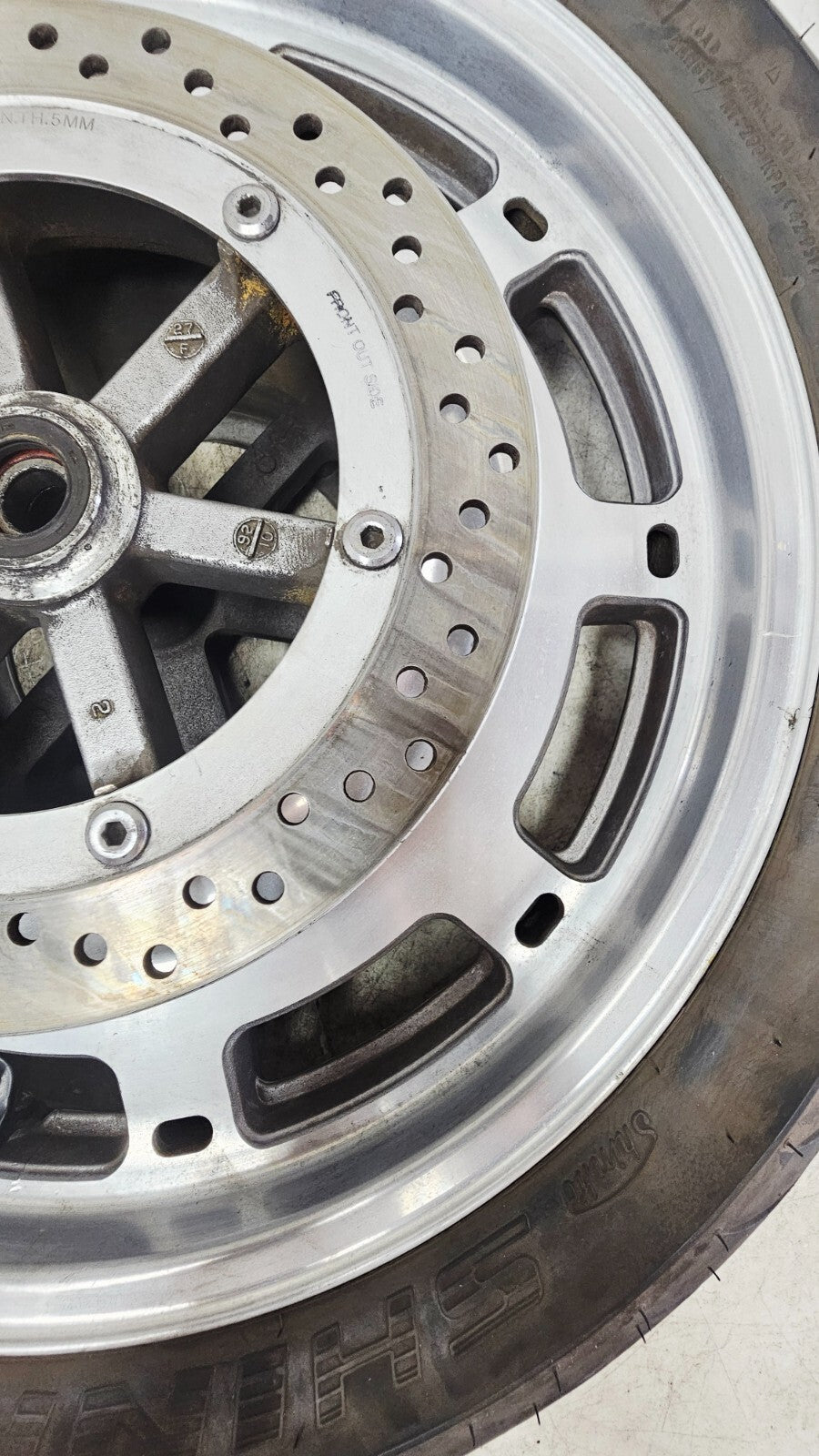 1995 HONDA GOLDWING GL1500 18X3 Front Mag Wheel Rim Tire Brake Rotor