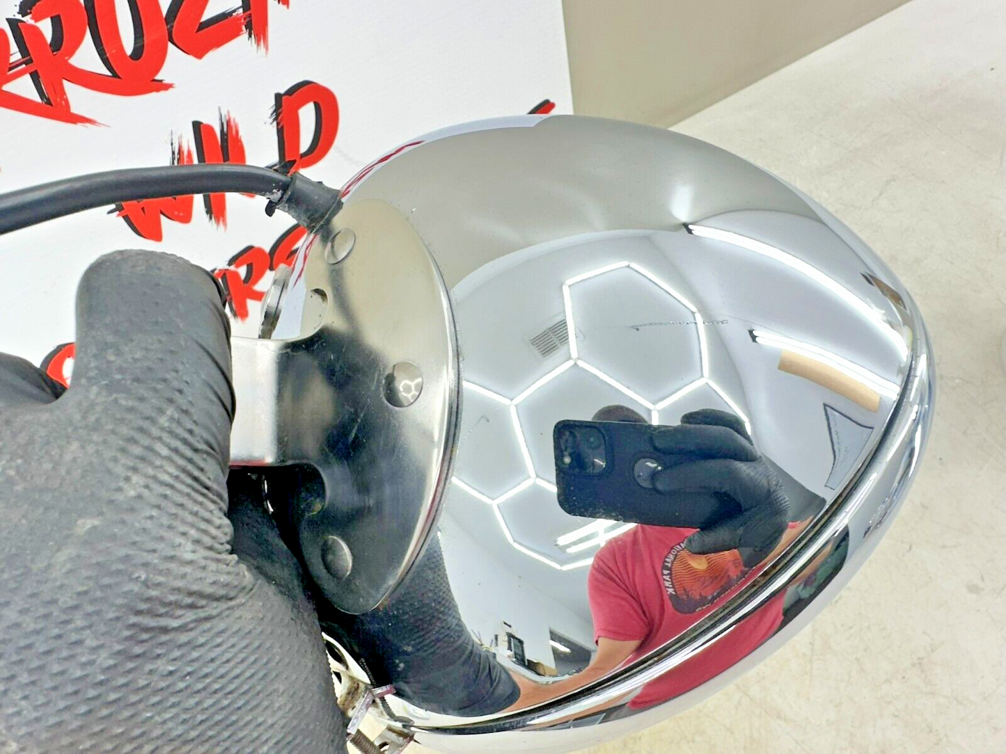 1995 HARLEY SOFTAIL OEM HD Chrome Headlight W/ Visor + MTG Bracket