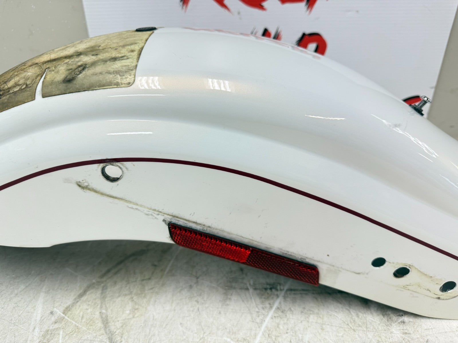 2003 HARLEY DYNA WIDE GLIDE Rear Fender Pearl White 100th Anniversary