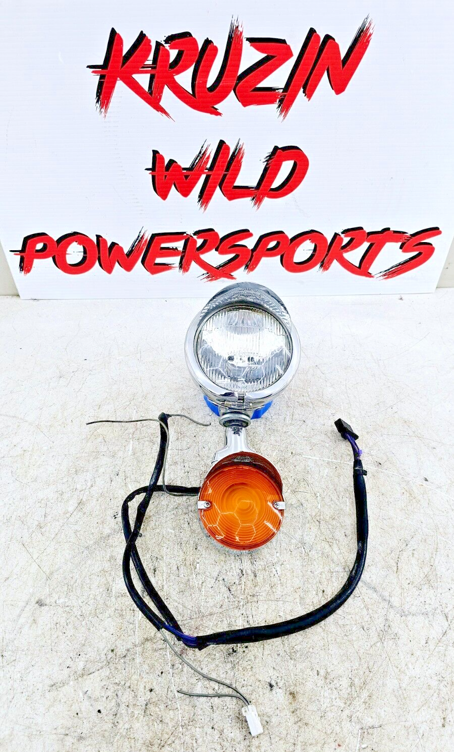 1998 HARLEY FLH ELECTRA GLIDE Fog Highway Turn Signal Light Chrome Housing Eagle