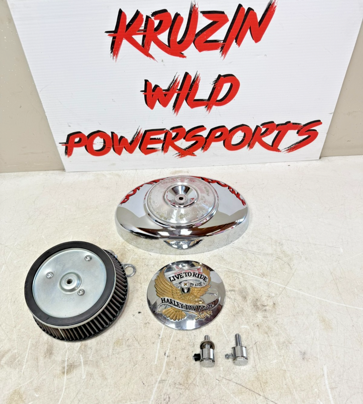 2003 HARLEY DYNA WIDE GLIDE Air Filter Cover Housing Backing Plate LIVE TO RIDE