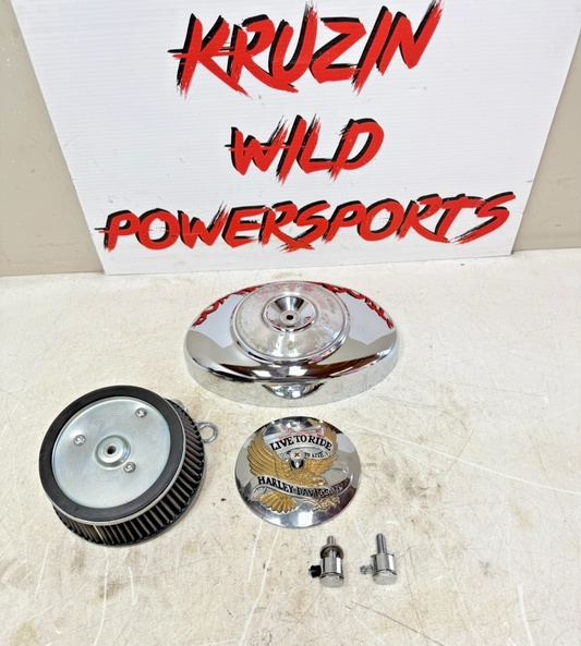 2003 HARLEY DYNA WIDE GLIDE Air Filter Cover Housing Backing Plate LIVE TO RIDE