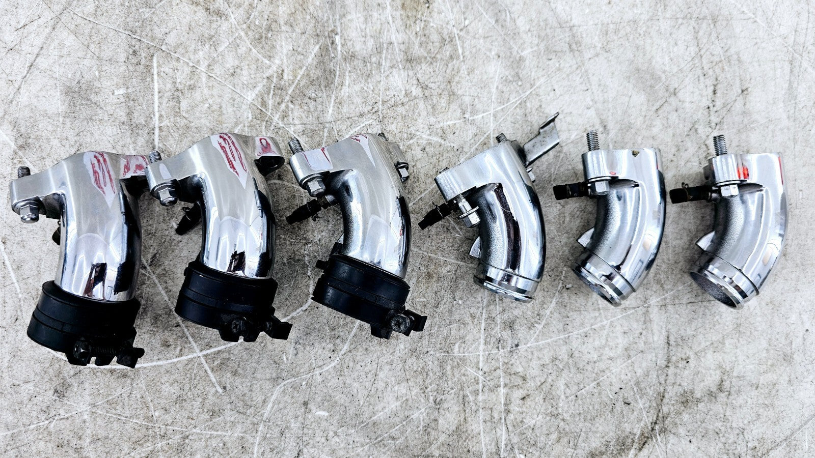 1999 HONDA VALKYRIE INTERSTATE Chrome Carb Carburator Intake Manifolds Boots