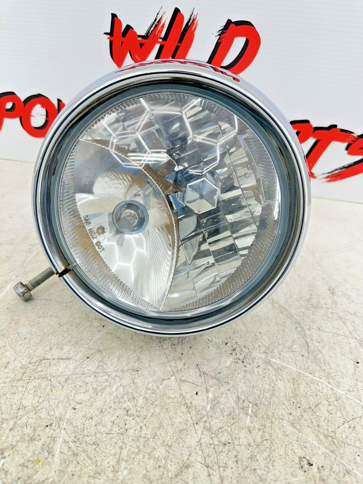 2006 Victory Kingpin Headlight + Chrome Housing + Trim Ring