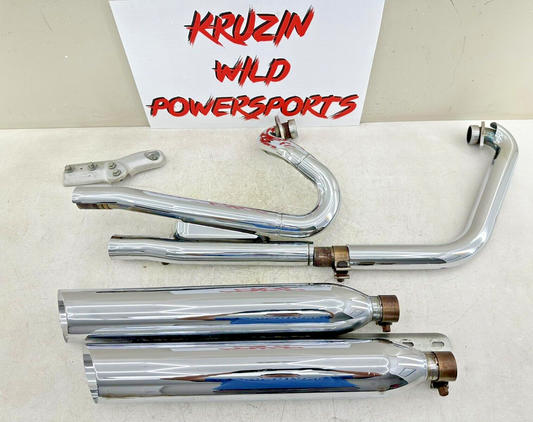 2006 Victory Kingpin Exhaust System Header Pipe + Mufflers