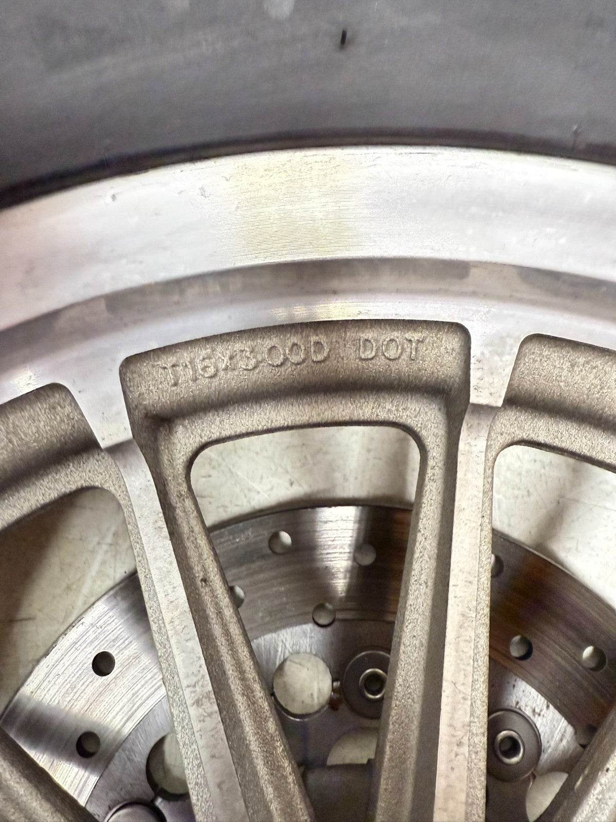 1997 Harley Davidson Sportster Rear Wheel Rim Tire Brake Rotor 13 Spoke 16x3.00