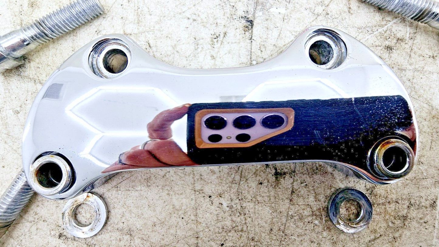 1999 HARLEY DYNA CONVERTIBLE Chrome Handlebar Riser Clamp Top