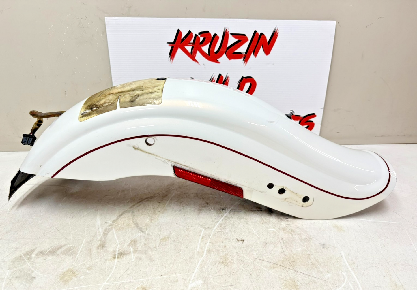 2003 HARLEY DYNA WIDE GLIDE Rear Fender Pearl White 100th Anniversary