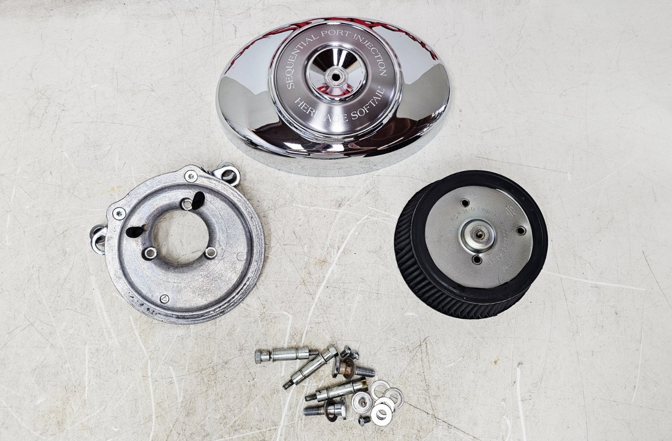 2002 HARLEY SOFTAIL Air Filter Housing Cover Backing Plate + Hardware