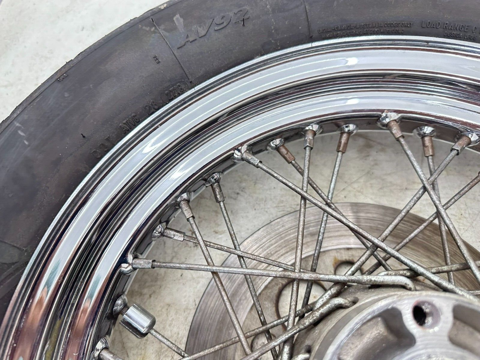 1999 HARLEY SOFTAIL 99 Down 16" Rear Wheel Rim Tire Spoke Laced W/ Hub