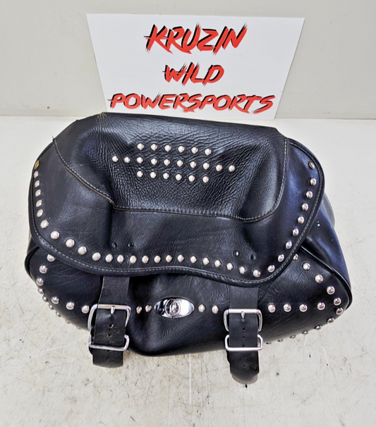 2002 HARLEY SOFTAIL Left Single Saddlebag Studded Black Leather