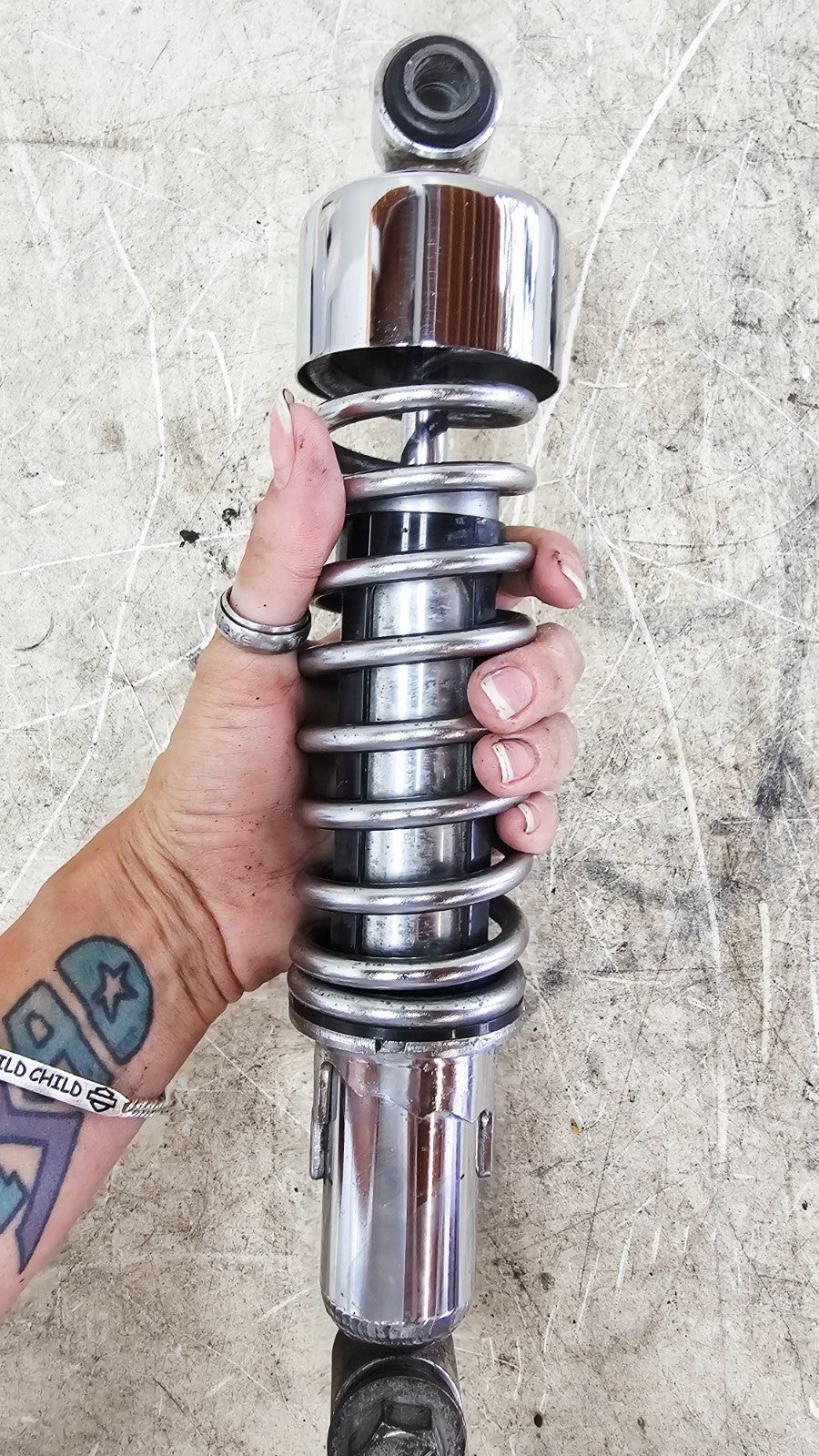 2001 Harley Davidson Sportster Rear Shocks Suspension Chrome OEM