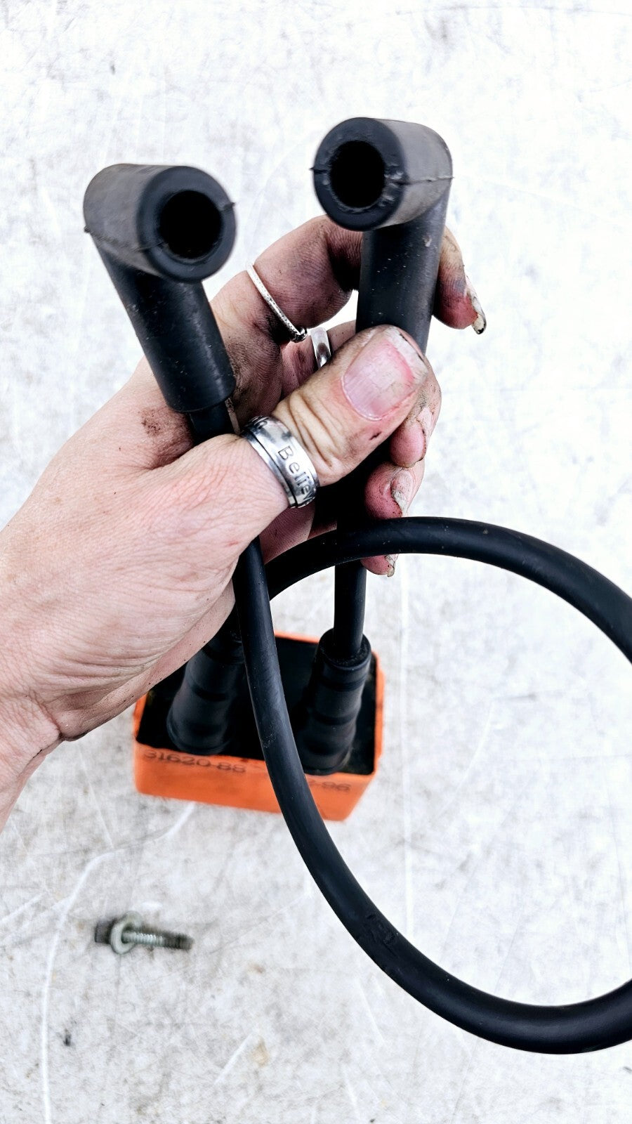 1995 HARLEY DYNA CONVERTIBLE Ignition Coil + Spark Plug Wires 31620-88 OEM HD