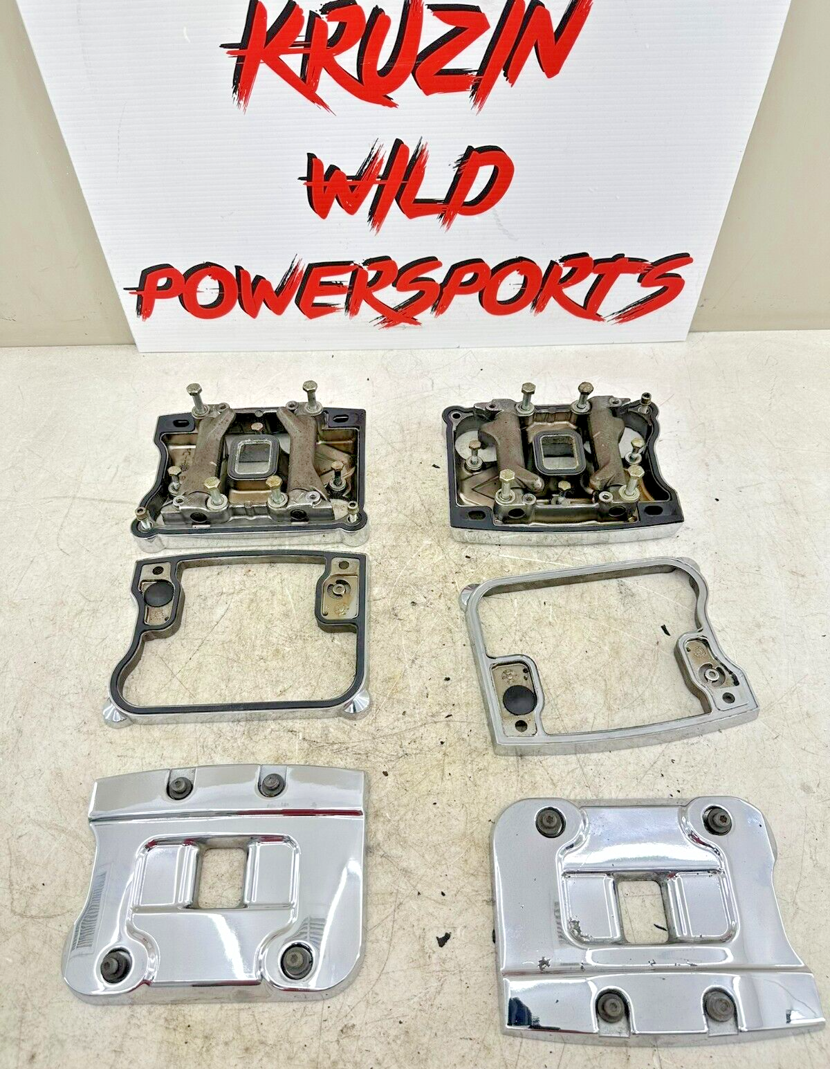 1995 HARLEY SOFTAIL Chrome 3 Piece Evo Rocker Box Valve Head Cover