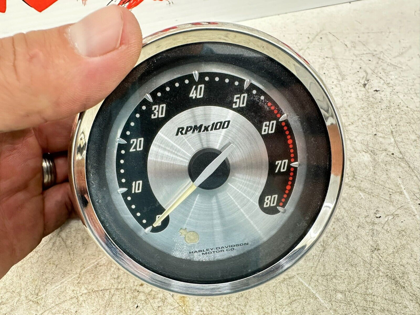 2007 Harley Electra Glide CVO RPM Tach Tachometer Gauge Chrome Face