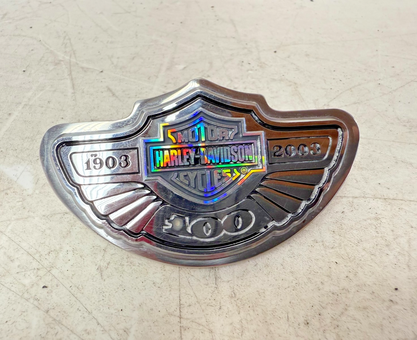 2003 HARLEY ELECTRA GLIDE 100th Anniversary Windshield Trim Badge Emblem