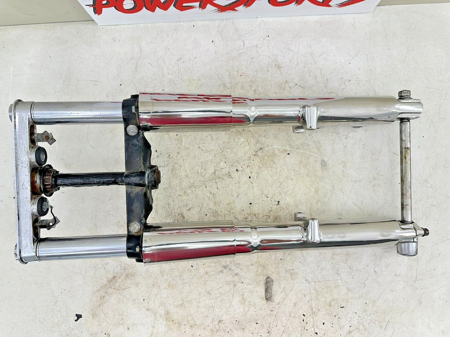 1995 HARLEY SOFTAIL Chrome Forks Front End Suspension Top Triple Clamp