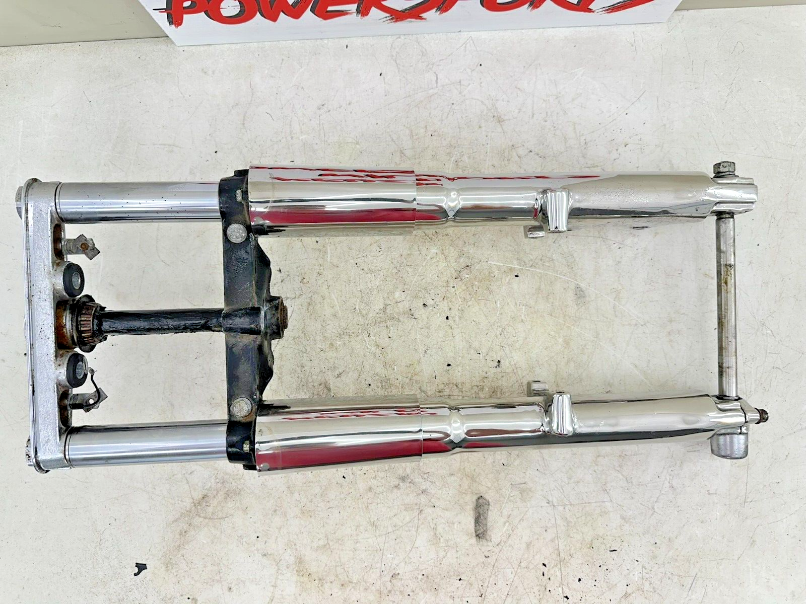 1995 HARLEY SOFTAIL Chrome Forks Front End Suspension Top Triple Clamp