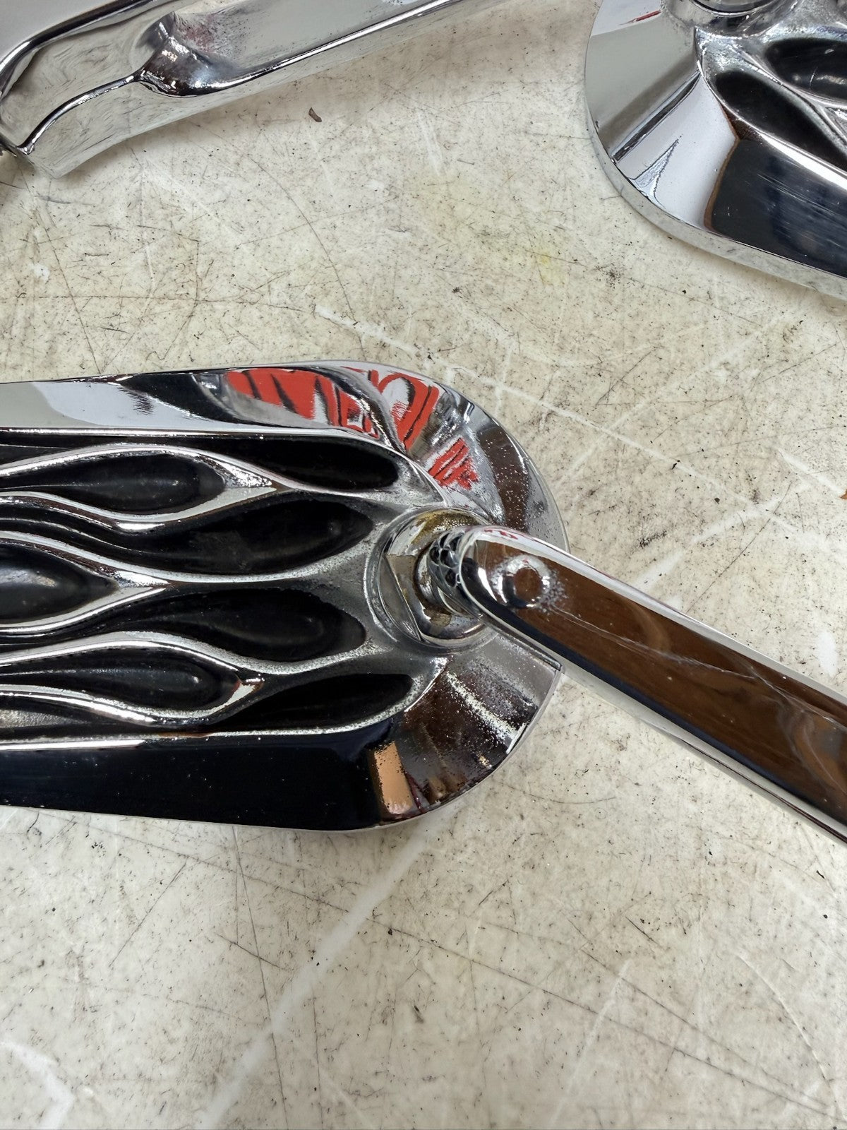 1993 HARLEY DYNA Wide Glide Chrome Flame Mirrors Left Right Inferno Mirror