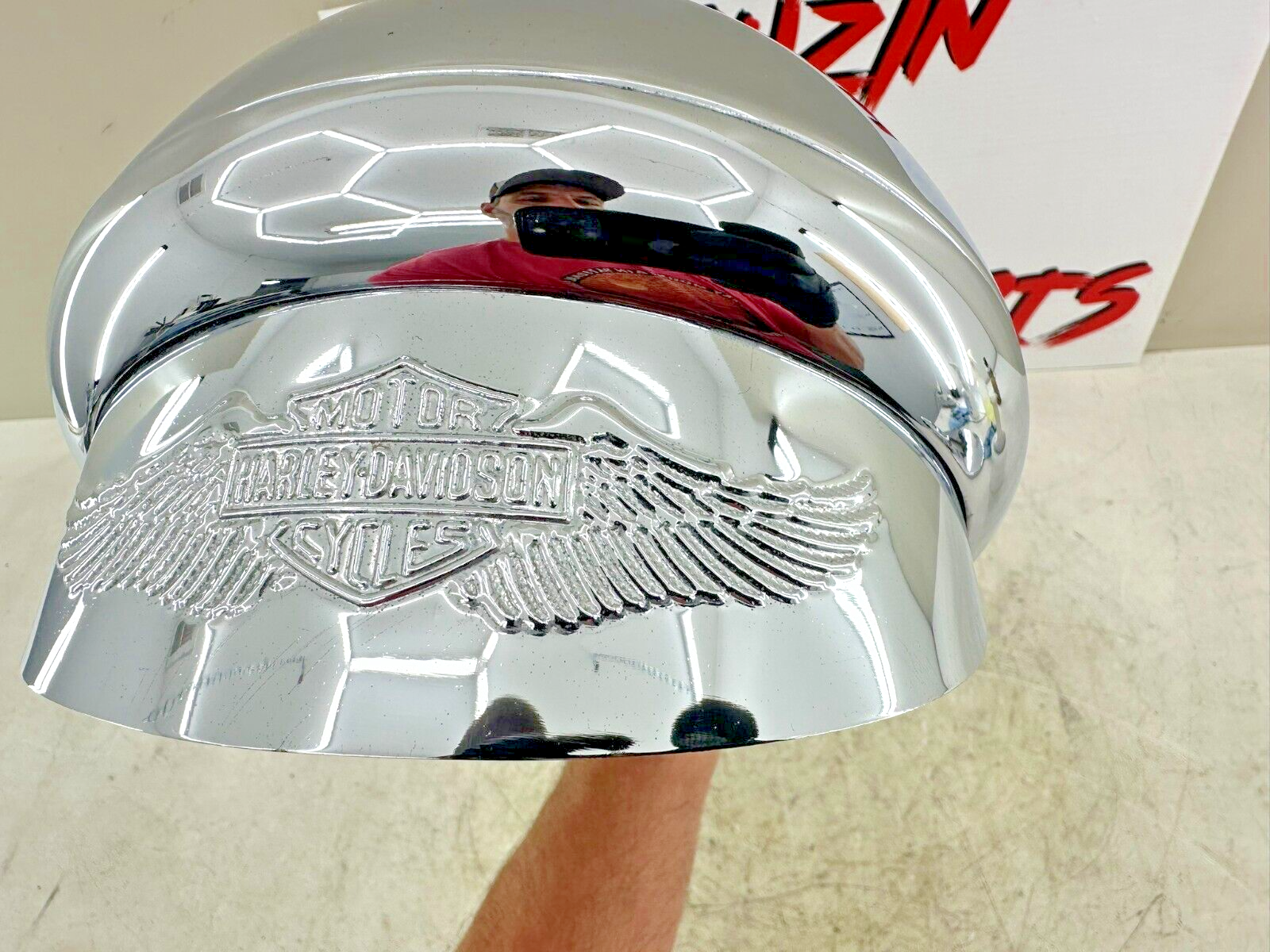 1995 HARLEY SOFTAIL OEM HD Chrome Headlight W/ Visor + MTG Bracket